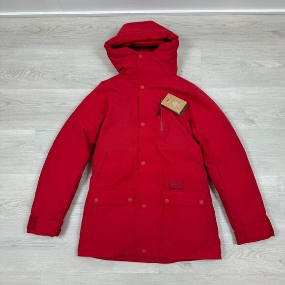 Askov Finlayson Winter Parka Puffer Womens XS Red Cardinal Featherless - Picture 2 of 4